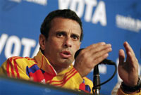 Venezuela's opposition leader and presidential candidate Henrique Capriles during a news conference in Caracas April 13, 2013.