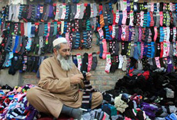 A socks shop in Lahore--the capital of the Pakistani province of Punjab. (REUTERS/Mani Rana)