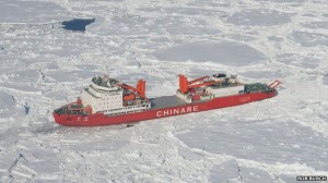 The Chinese vessel, Xue Long, has also become stuck in the ice