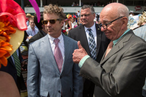 Rand Paul (left) and Rupert Murdoch at the Kentucky Derby.