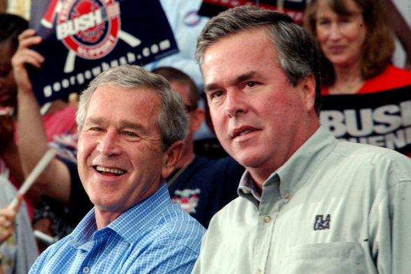 U.S. President George W. Bush with his brother Governor of Florida Jeb Bush