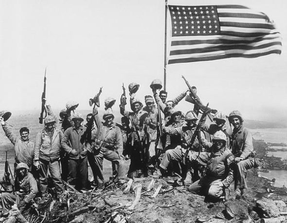 Rosenthal did stage this "Gung Ho" Iwo Jima photo. 