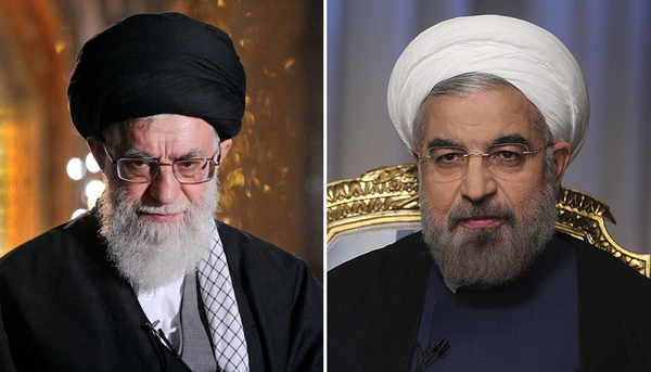 Iran's Supreme Leader Ayatollah Ali Khamenei (left) and President Hassan Rouhani 