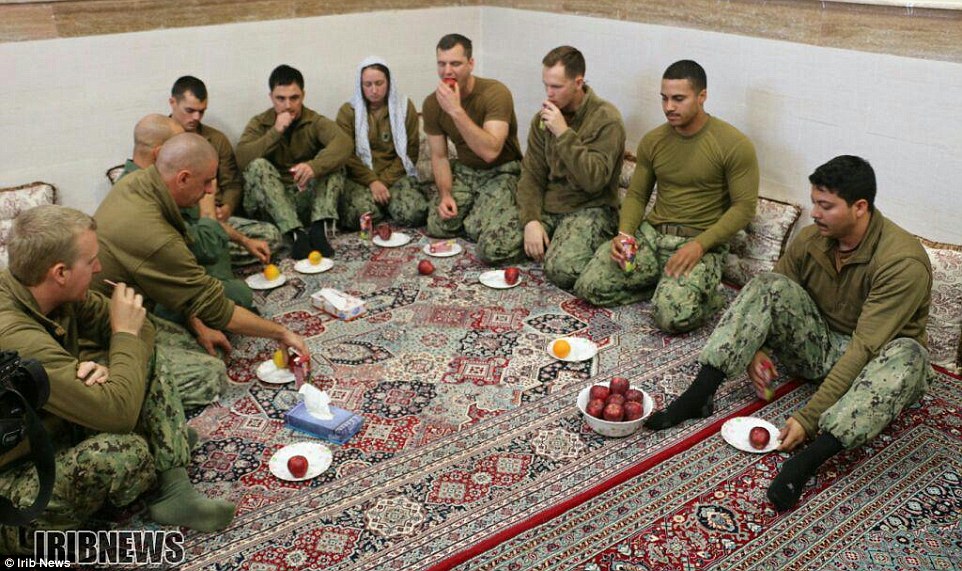 Photo Iran released of US sailors.