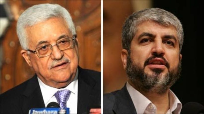 Palestinian Authority President Mahmoud Abbas (left) and Hamas leader Ismail Haniyeh 