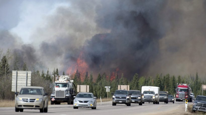 Residents evacuate ahead of wildfire.