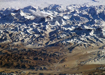 Himalayas from International Space Station