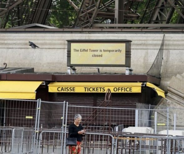 Eiffel Tower temporarily closed