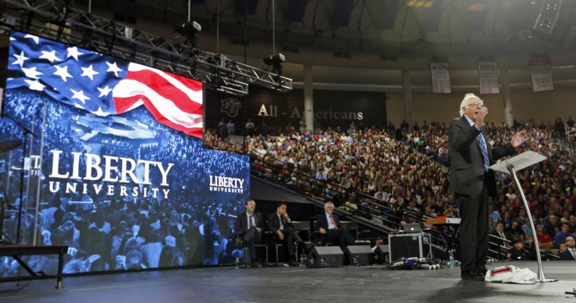 Bernie Sanders at conservative Christian university