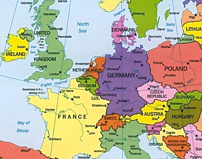 Map Europe Belgium