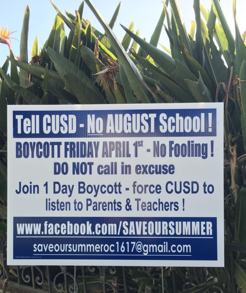 CA parents planned one-day boycott over school year start date