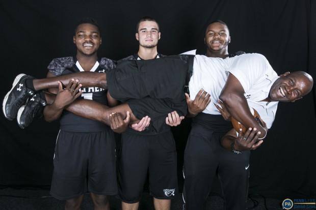 PA high school football players stand for the anthem