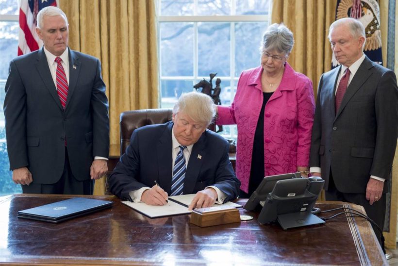 Trump signs 3 executive orders targeting drugs, crime