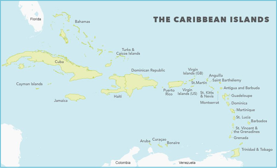 Caribbean Islands Map