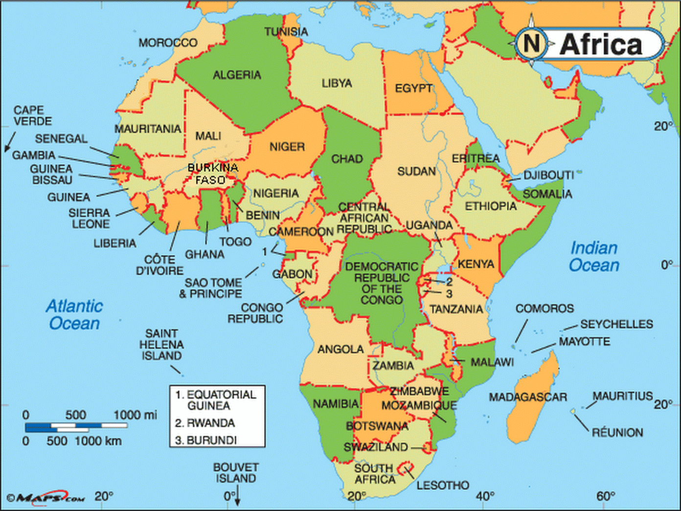 Бурунди ботсвана прогноз. Карта Африки. Карта африканских государств. Страны африканского континента. Карта африканского континента.