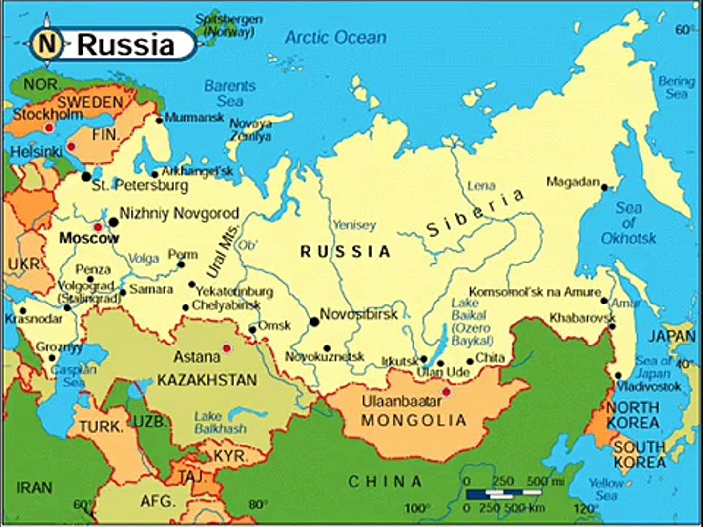 москва на карте россии