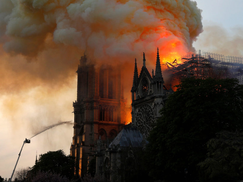 World #1 – FRANCE: Developing Story – Fire guts Paris’ Notre Dame Cathedral