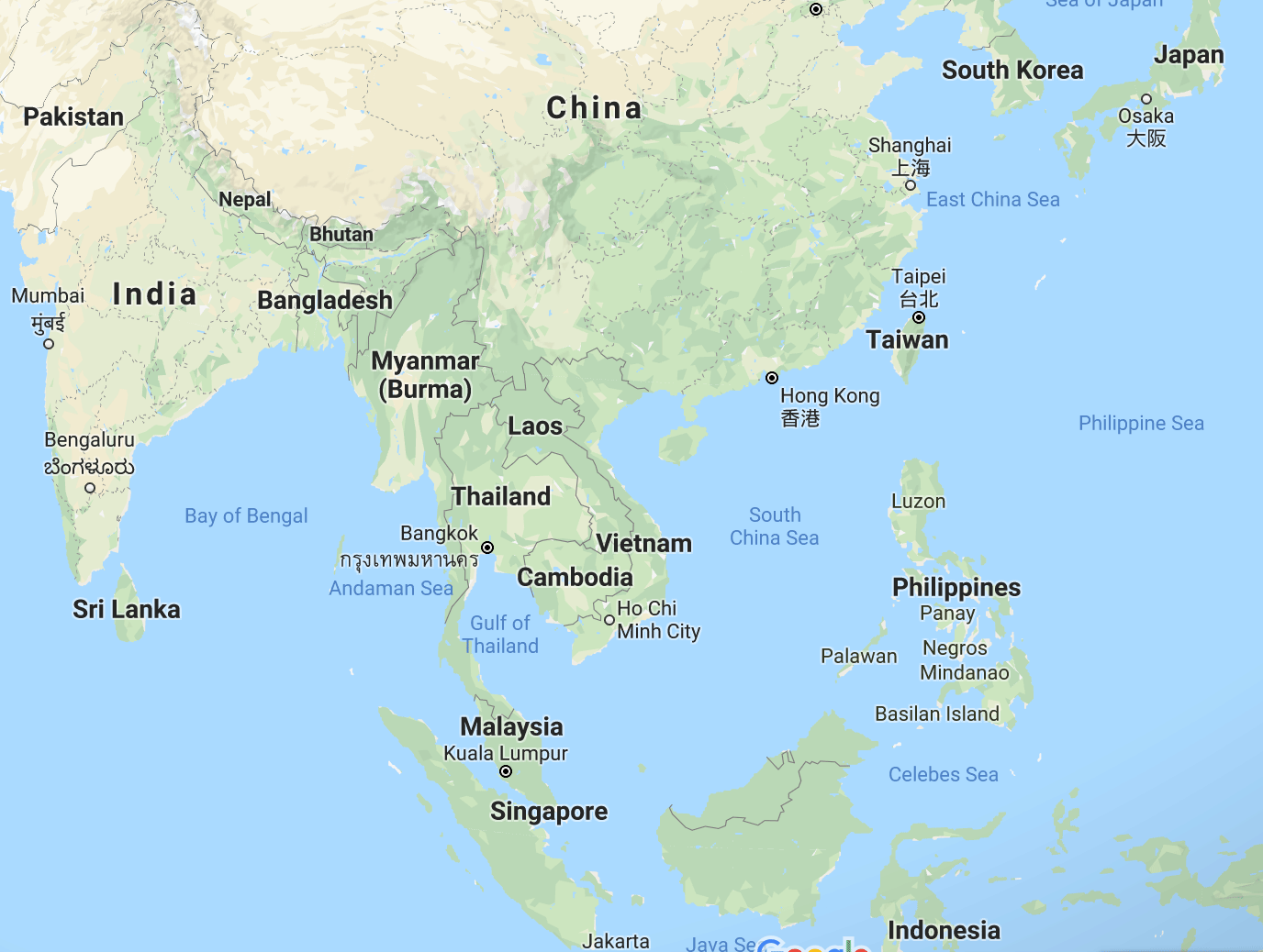 Map China Taiwan Hong Kong | Map of Atlantic Ocean Area