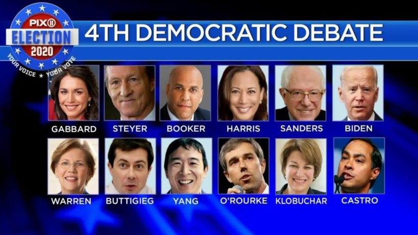 12 Democratic candidates in 4th primary debate