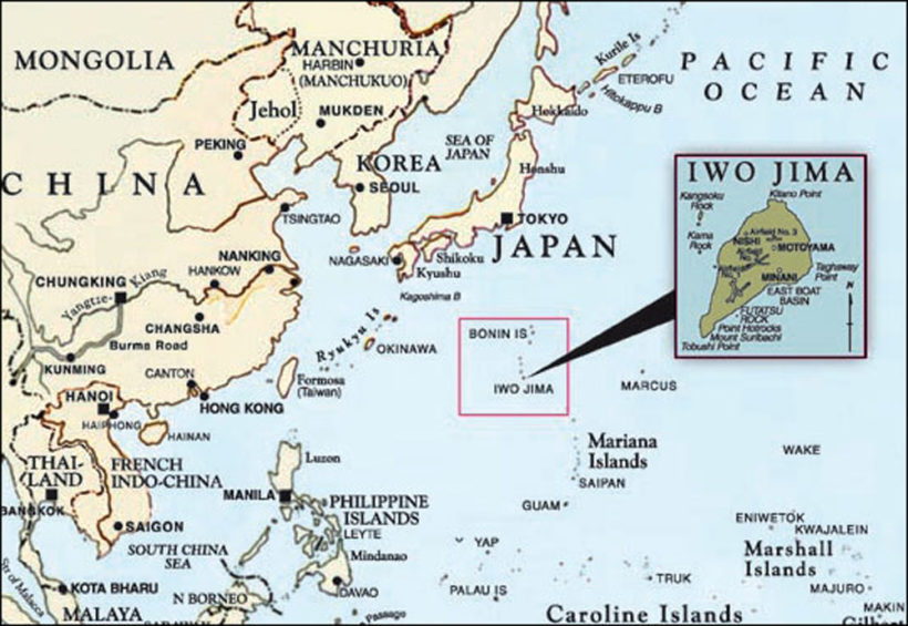 iwo jima battle map