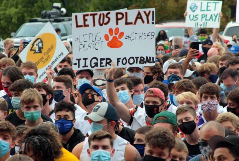 “Let us play!” – 1,000+ rally to save high school football in Connecticut