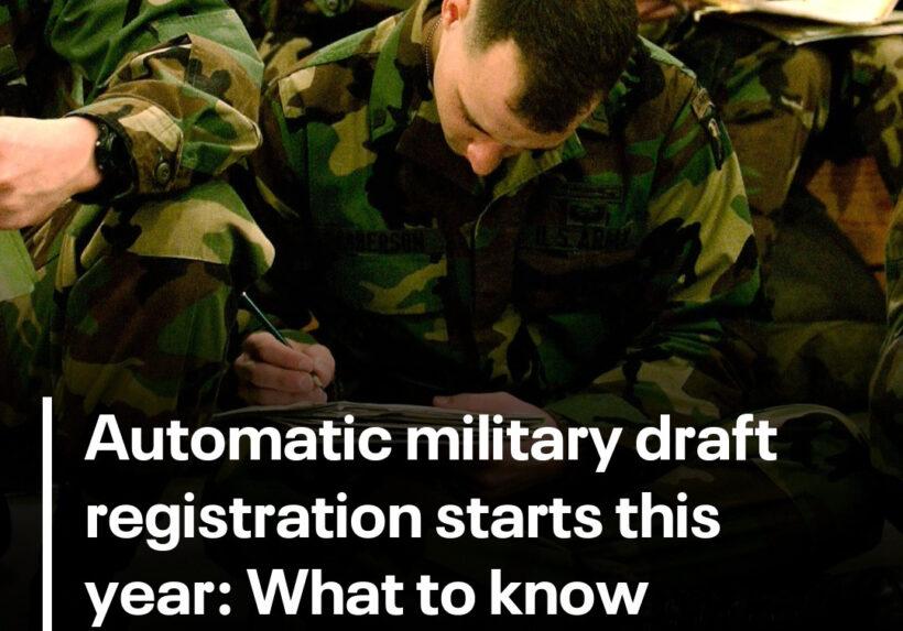 Automatic military draft registration starts this year for men 18-26